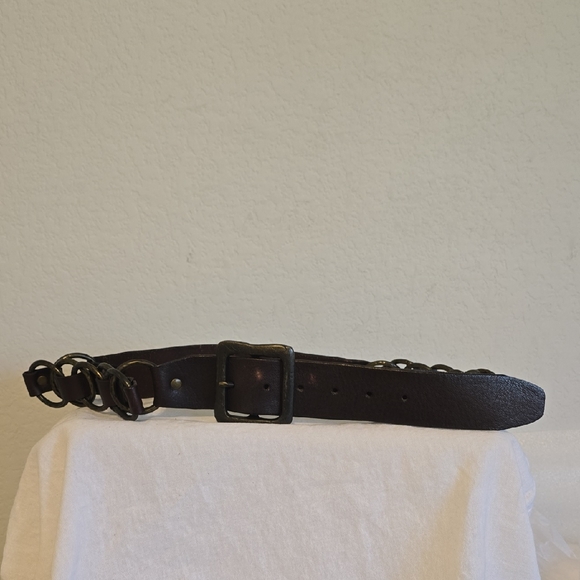 Express Accessories - Express Dark Brown Leather Belt. Size Small